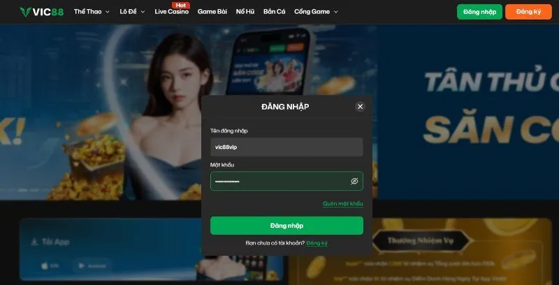 Đăng nhập Vic88