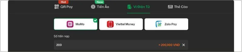 Nạp tiền Vic88