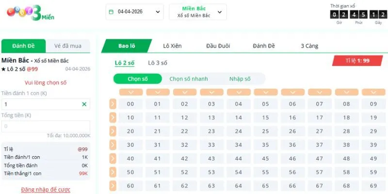 Tham gia linh hoạt từ 2–3 số, kết quả trực tiếp và quỹ thưởng trả tức thì